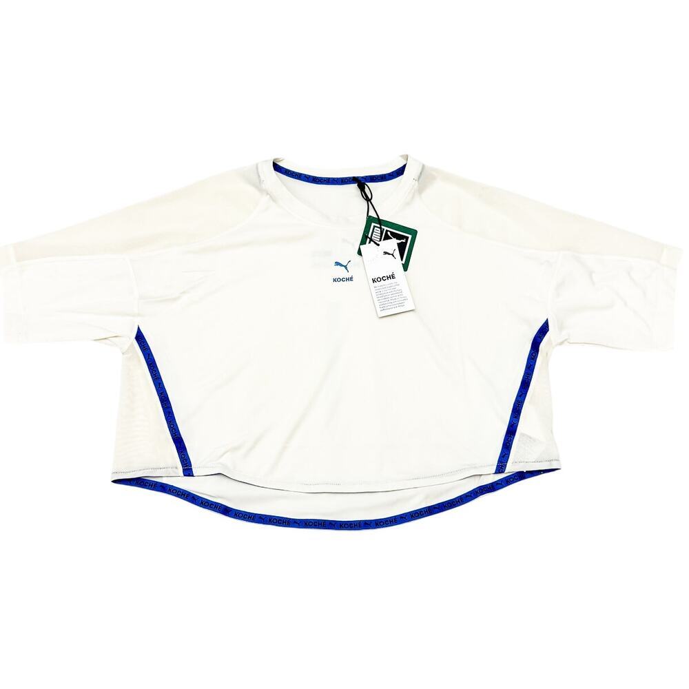 Puma Koche Cropped Tee White Asparagus Size Small NWT $85